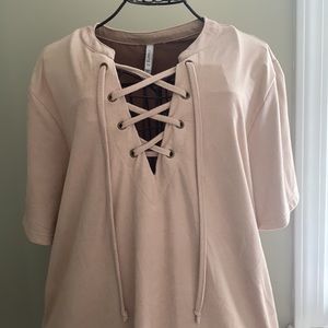 Women’s Z Supply Micro Suede Lace Up Top